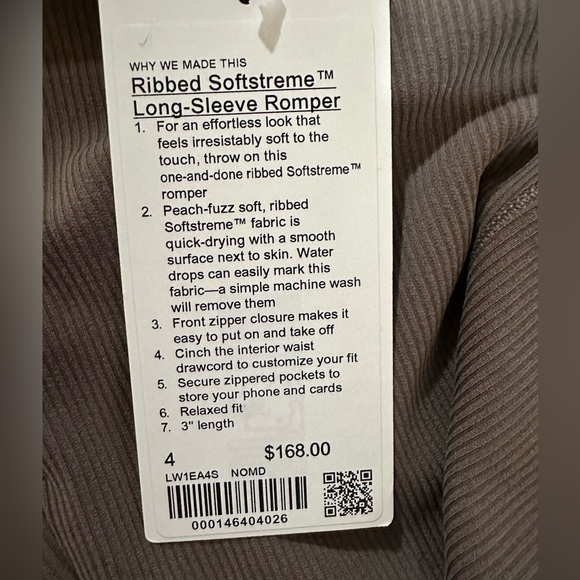 Lululemon Ribbed Softstreme Long-Sleeve Romper - Picture 6 of 6